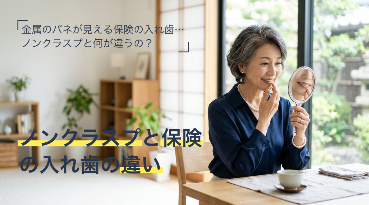 ノンクラスプデンチャーと保険の部分入れ歯の違いを比較する記事のサムネイル