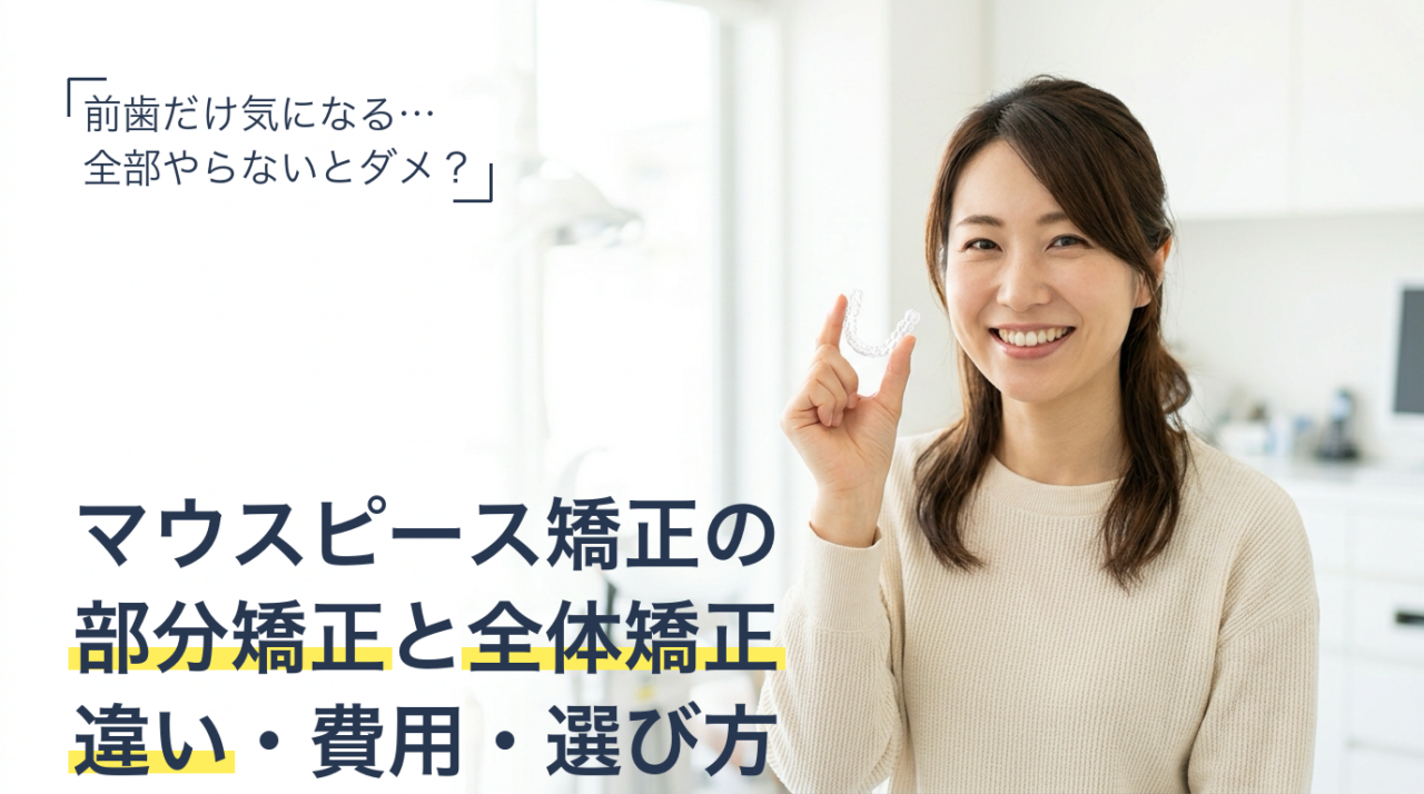 マウスピース矯正の部分矯正と全体矯正の違い