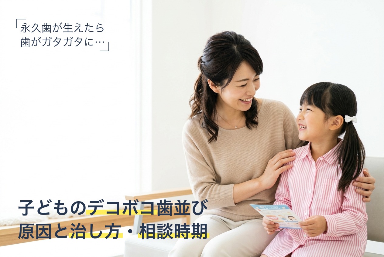 子どもの歯並びがデコボコになる原因と治療法を解説
